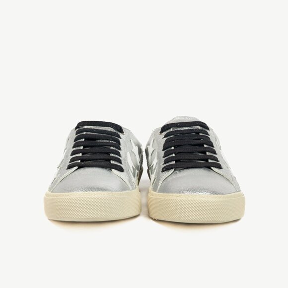 Saint Laurent Court Classic Star Metallic Silver Low-Top Sneakers - Picture 2 of 10